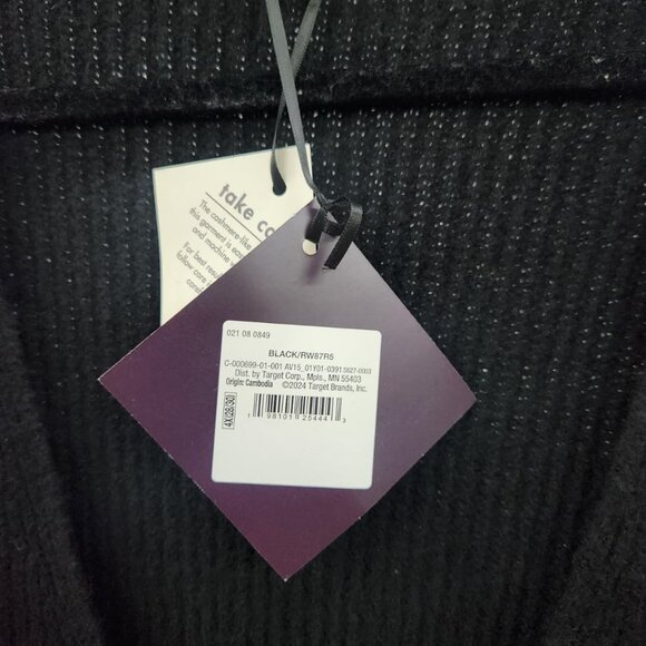 NWT AVA & VIV Black Deep V-Neck Ribbed Sweater 4X - Picture 4 of 9